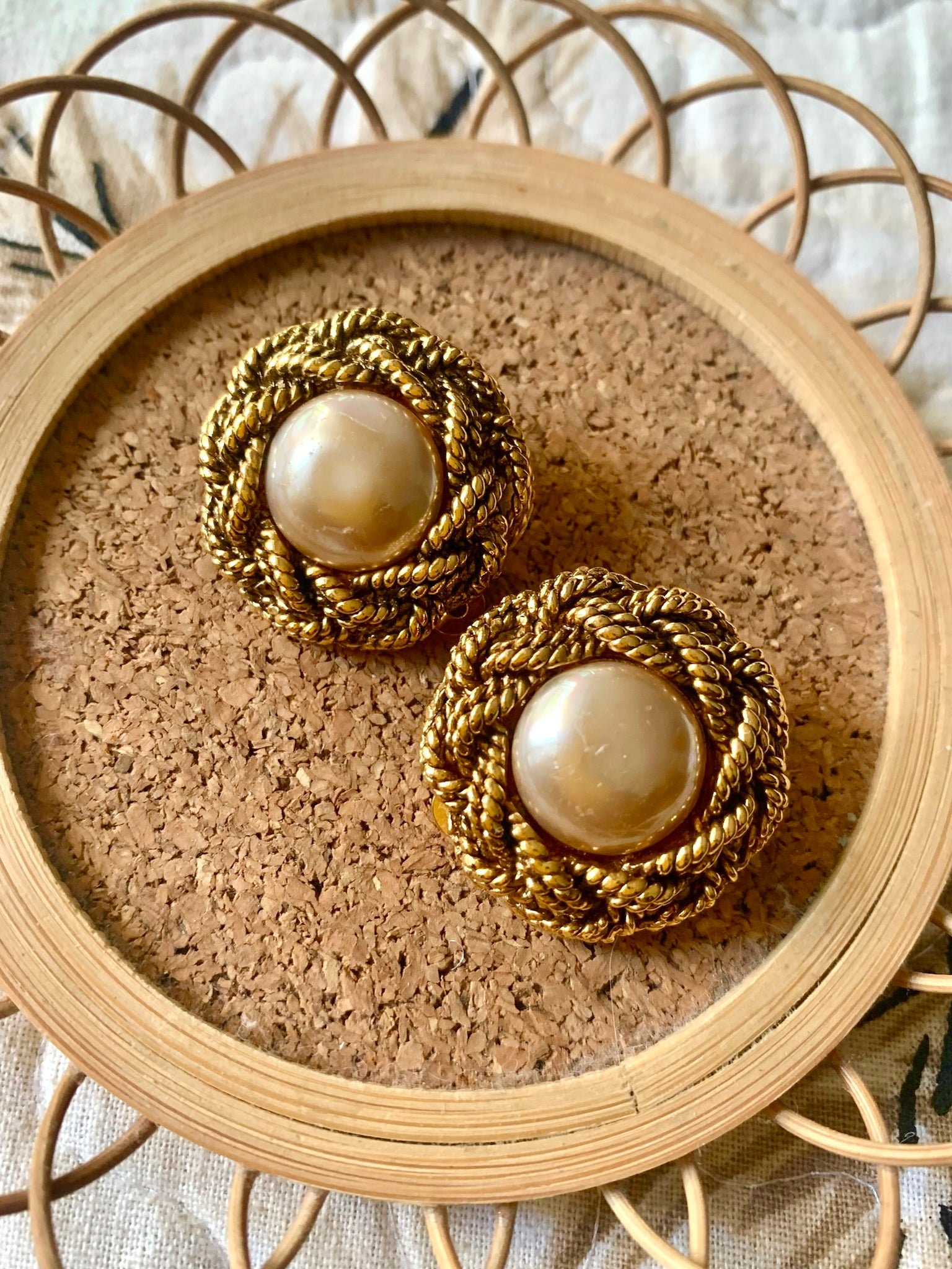 Gold pearl earrings - Buy For Change LLP - 2303664